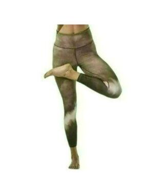 Athleta Elation Women's Extra Large Tan Brown Tie Dye High Rise Ankle Leggings